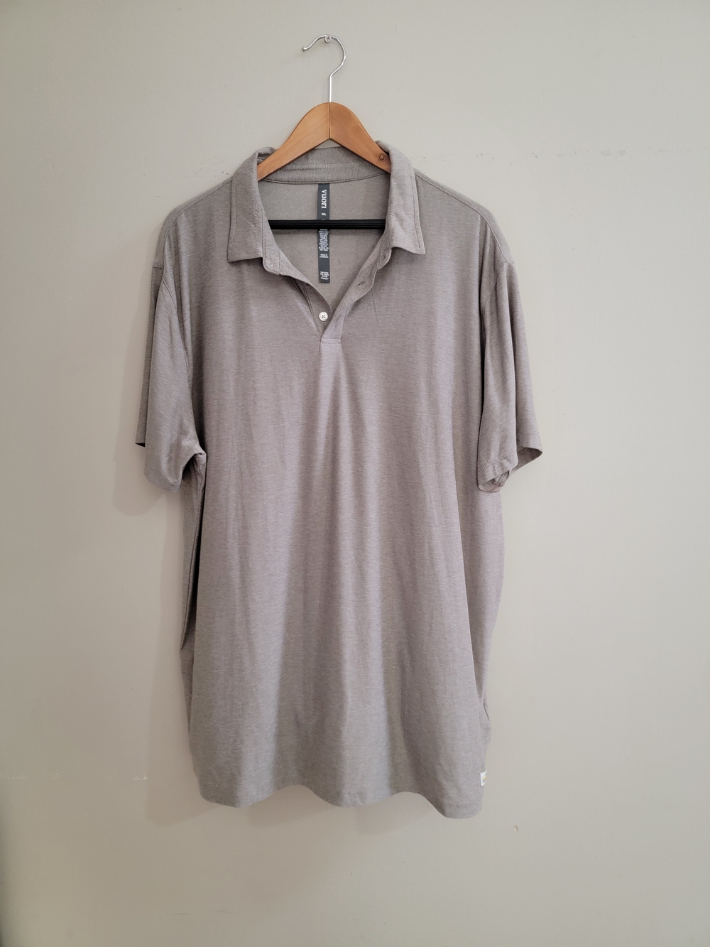 Vuori Men's Gray Short-Sleeve Polo Size XXL